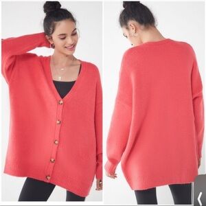 Urban Outfitters Coral Cardigan Sweater